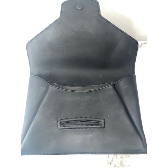 Givenchy Black Leather Envelope Clutch with Gold Logo - Picture 5 of 6